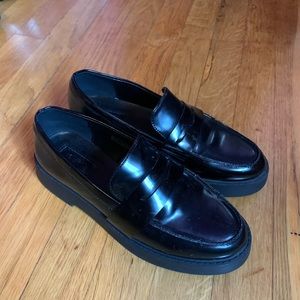 women's patent penny loafers